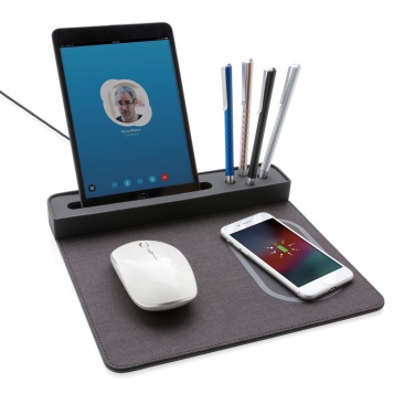 Logo trade promotional gifts image of: Air mousepad with 5W wireless charging and USB